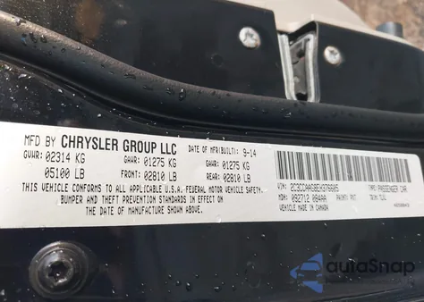 2014 Chrysler 300 from USA, damaged, VIN 2C3CCAAG8EH376605